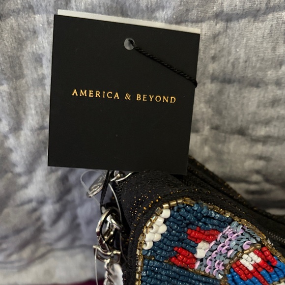 America & Beyond Multicolor Butterfly Beaded Crossbody Bag - Picture 2 of 3